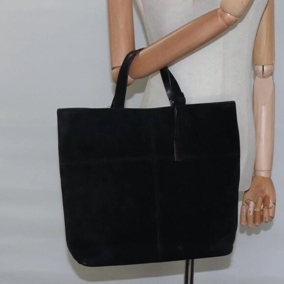GUCCI Hand Bag Suede Black 002 2113 0475 Auth - Picture 1 of 16